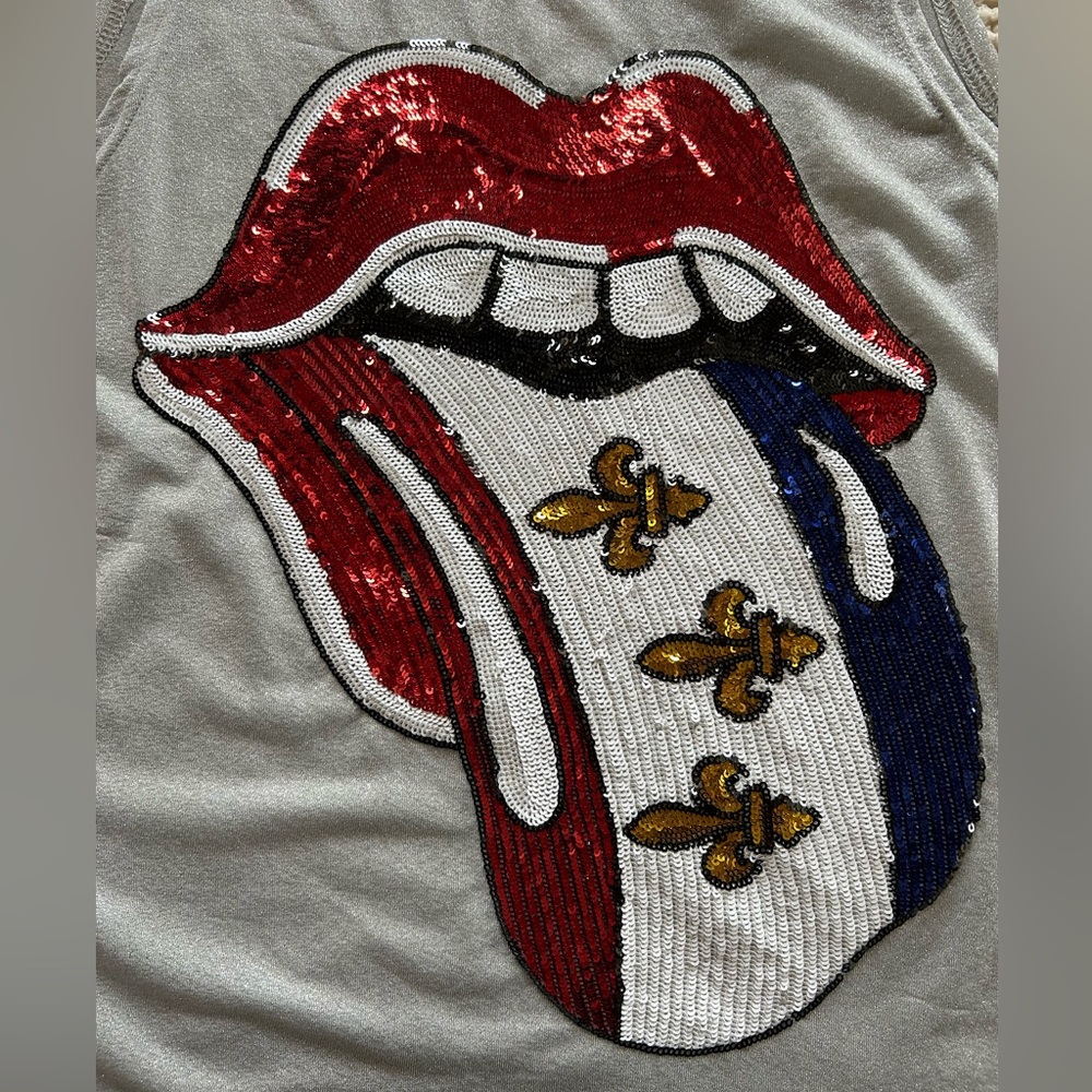 Sequin Stones Tank. Grey Sparkle. Size Small. NWT.